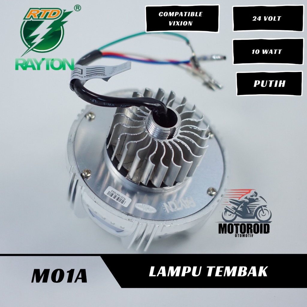 Lampu Projie RTD HI/LOW AE LED RAYTON M01A-H4 RING PROJECTOR H4 KAKI VIXION UNIVERSAL