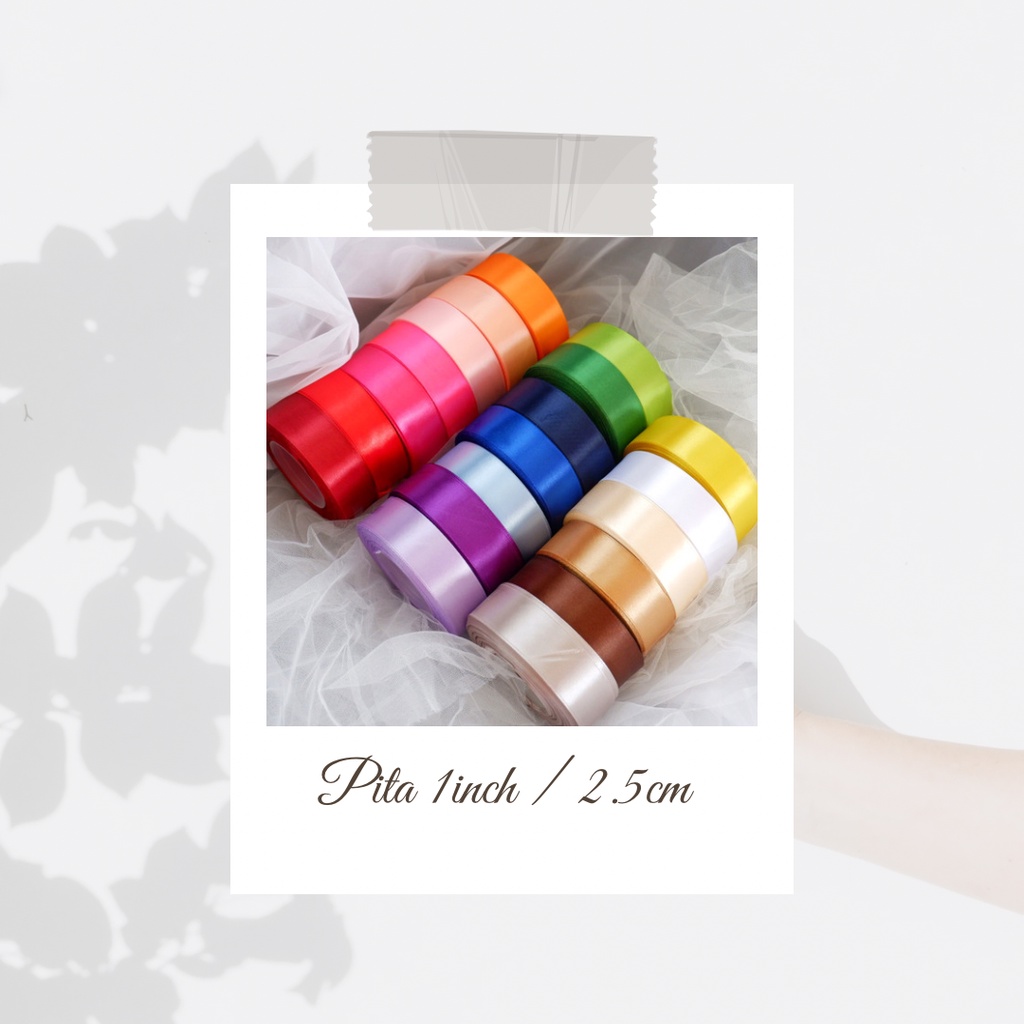 

[HARGA PER ROLL] PITA SATIN 1 INCH 2,5CM 25 YARD