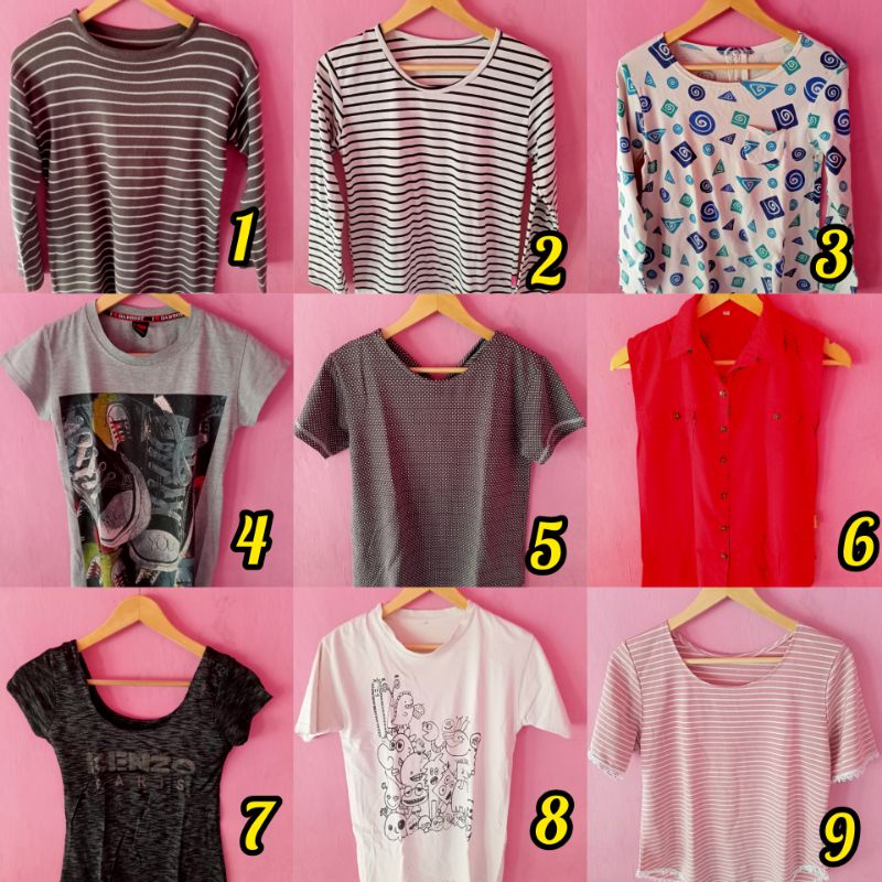 KAOS BLOUSE DRESS KEMEJA BAJU BATIK WANITA CEWEK PEREMPUAN PRELOVED MURAH LENGAN PANJANG PENDEK