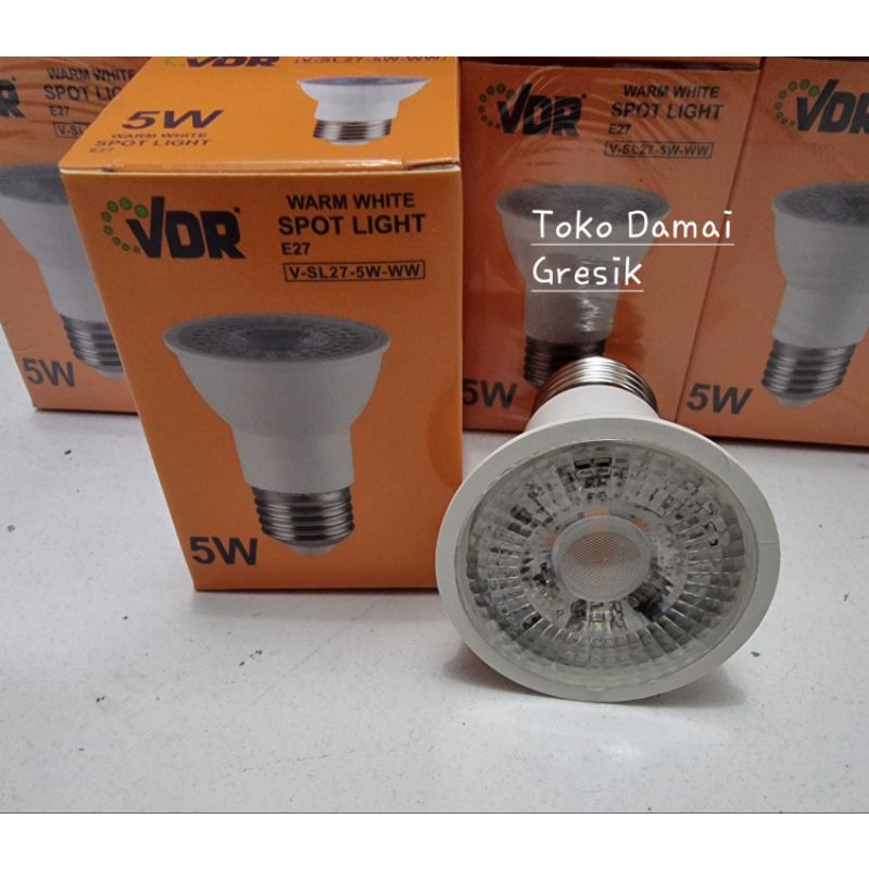 Vdr Led bulb sorot Spotlight E-27 e27 5W 5watt Warm white leher panjang