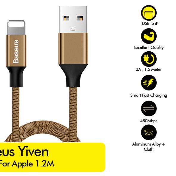 Yiven Cable For iPhone 1.2M - CALYW - Merah