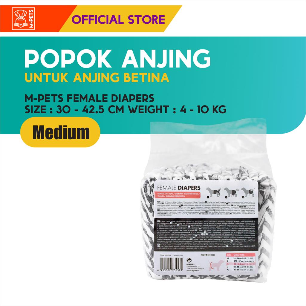 M-Pets Diapers Female Dog - M (4-10 KG) / Popok Anjing