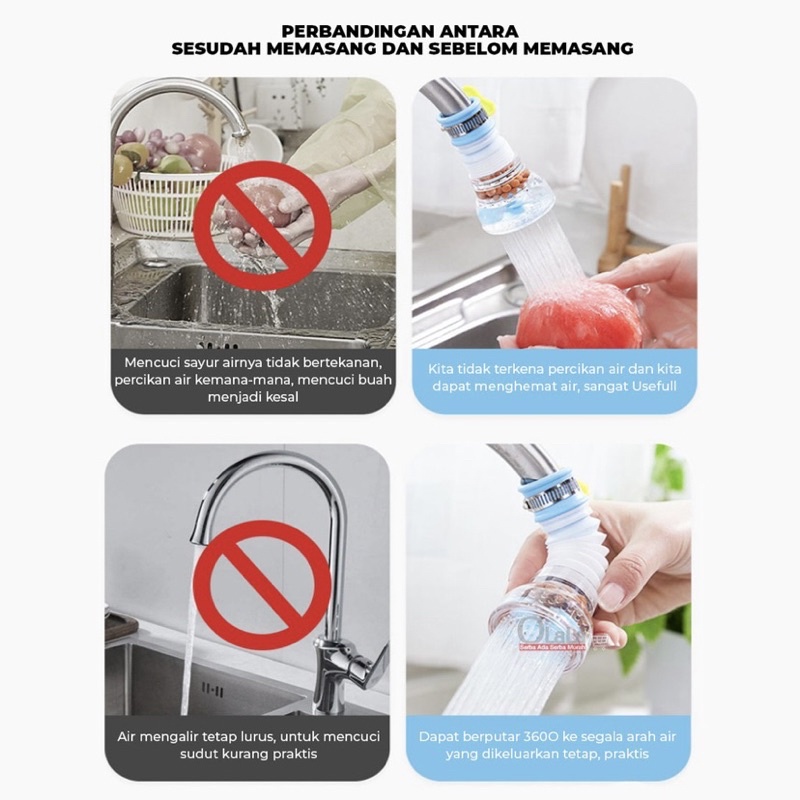 SAMBUNGAN KRAN AIR | Saringan Kran Air | Sambungan Keran Kran Air FLEXIBLE Filter Air Anti Splash