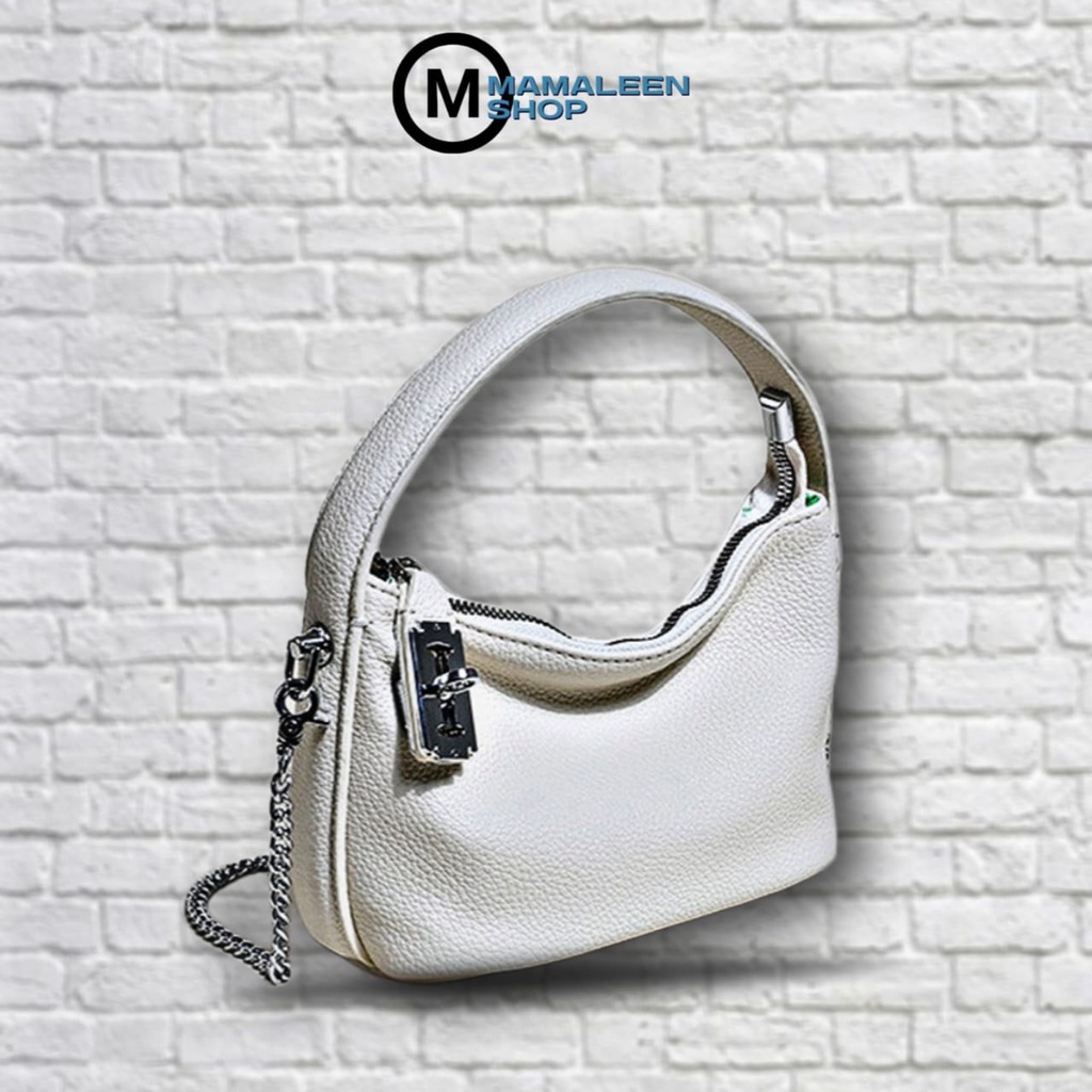 Tas Selempang Jinjing Kecil Wanita Tali Panjang Rantai Kulit Asli Import Polos 125GH347
