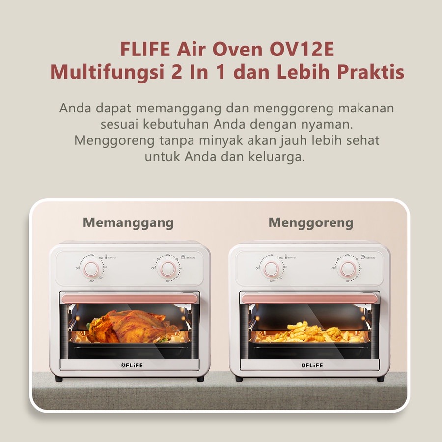 Oven Air Fryer Flife OV12E Kapasitas 12 Liter