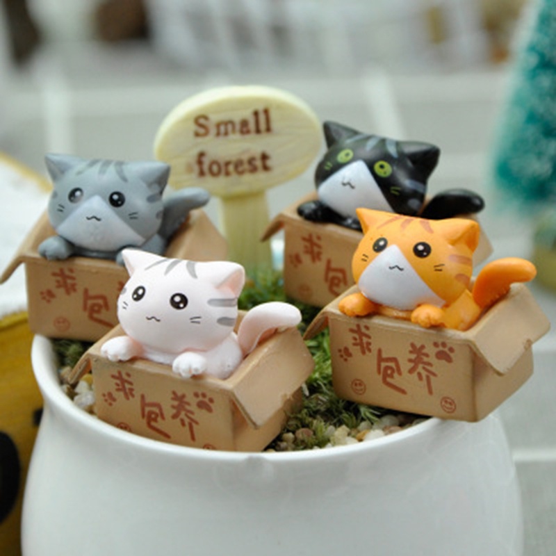 Ornamen Miniatur Kucing Mini Untuk Dekorasi Kamar Anak / Bayi