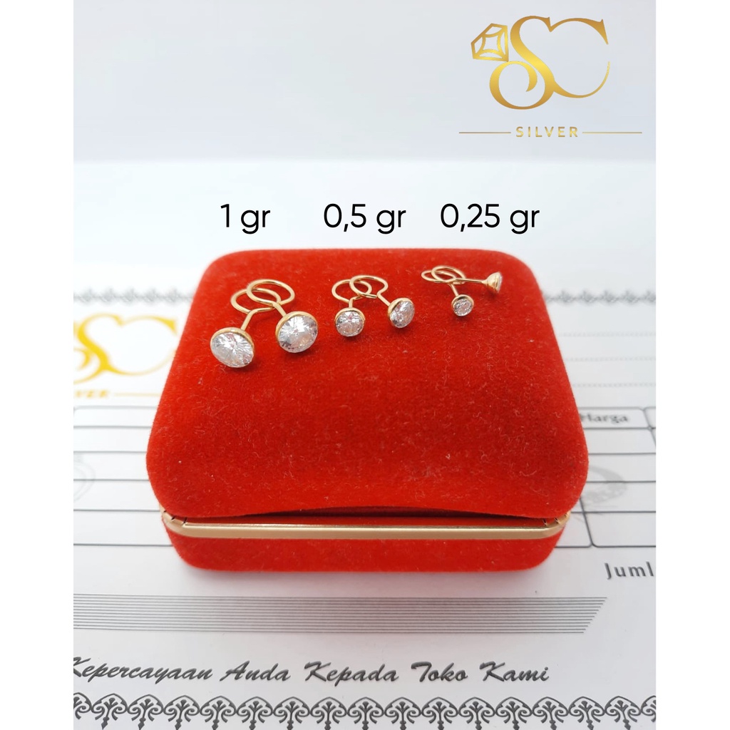 Anting Toge Anak & Dewasa Asli Perak Silver 925 Lapis Emas Model Anting Toge Anak & Dewasa