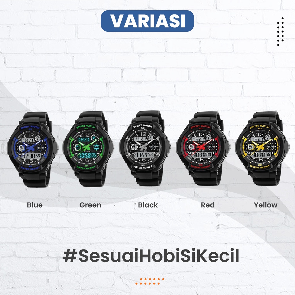 SESCO Jam Tangan Anak Analog Digital 8060 Anti Air, Original, dan Bergaransi
