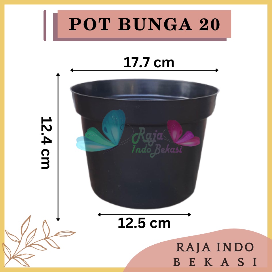 LUSINAN Pot Bunga 20 Putih Hitam Merah Bata Coklat Terraccota Terakota Polos Pot Bunga Hias Grosir Murah Plastik Lusinan Pot 20 Bibit TERMURAH Pot Tanaman 20cm Hitam MURAH-LUSINAN Pot Bunga Murah /Pot Tanaman /Pot Plastik uk 20 CM Hitam (isi 12 PCS)