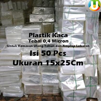 

な [Isi 50Pcs] Plastik OPP Kaca Tanpa Lem 15x25Cm Untuk Souvenir Ulang Tahun Souvenir Amplop Lebaran ↝