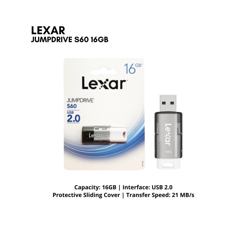 Flashdisk Lexar 16GB USB 2.0 JumpDrive S60