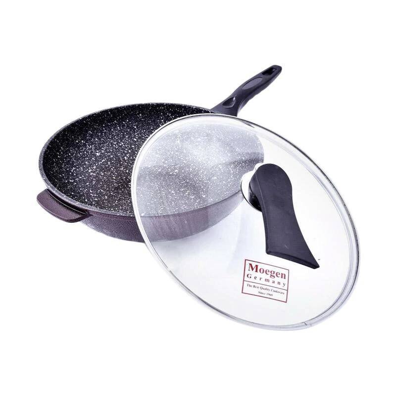 Wok Wajan Jumbo 30 Cm + Tutup Kaca - Wajan Anti Lengket