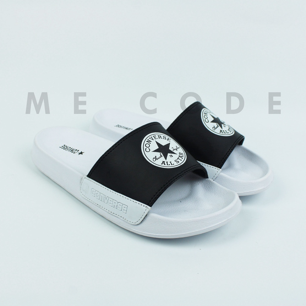 Sendal Selop Distro Pria Convrsee99 All Star Chuck Taylor Putih Hitam / Sendal Slip On Pria / Sendal Slide Pria