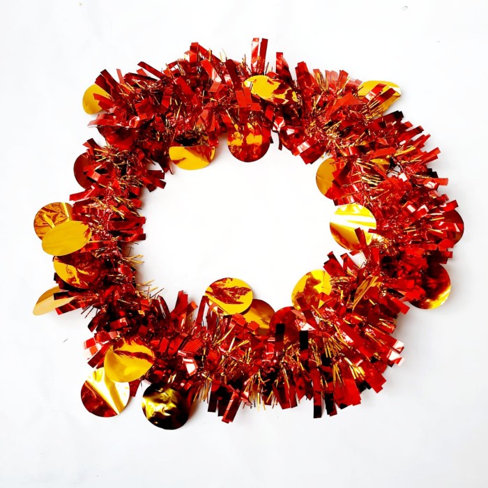 

Slinger Imlek Merah Huruf Fu Ornamen Imlek Tinsel Merah Emas Bunga Fuk - BULAT RED GOLD
