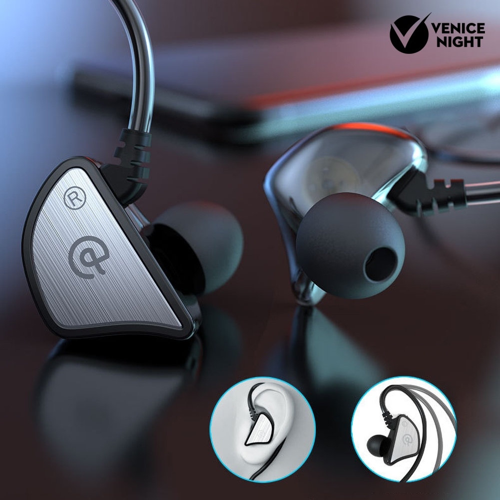 (VNEP) (Berkabel) Q3 4-Core Dual Moving Coil HiFi Sound In-ear Earphone Sport Bass Earbud