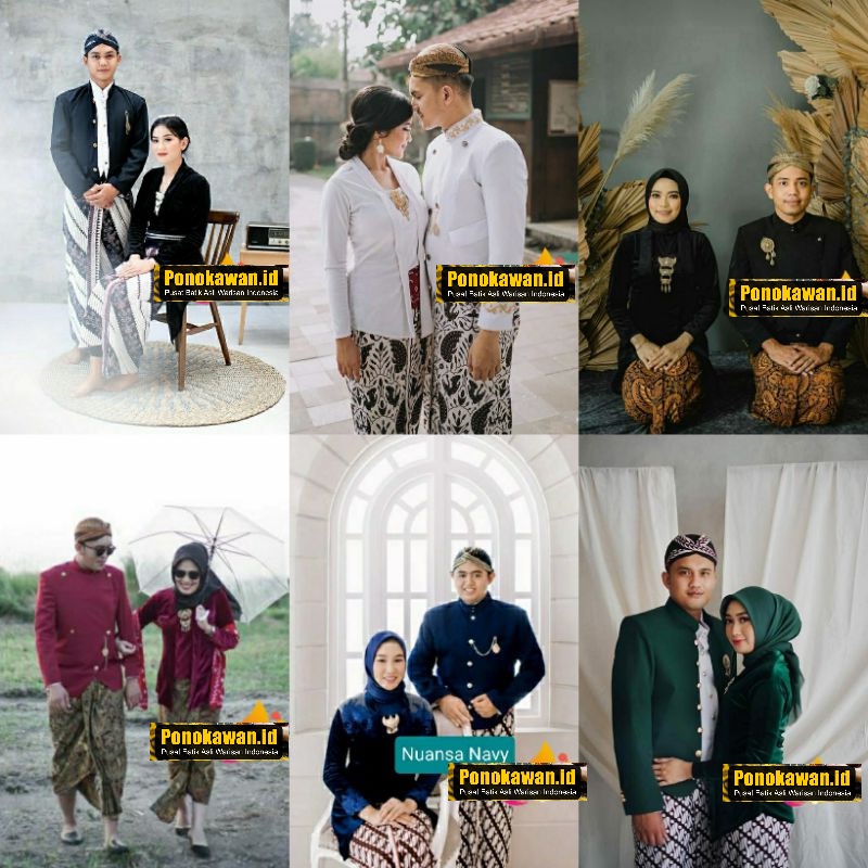 New Pakaian Prewedding Pengantin Adat Jawa Couple Set Lengkap Pria Wanita Jumbo Premium