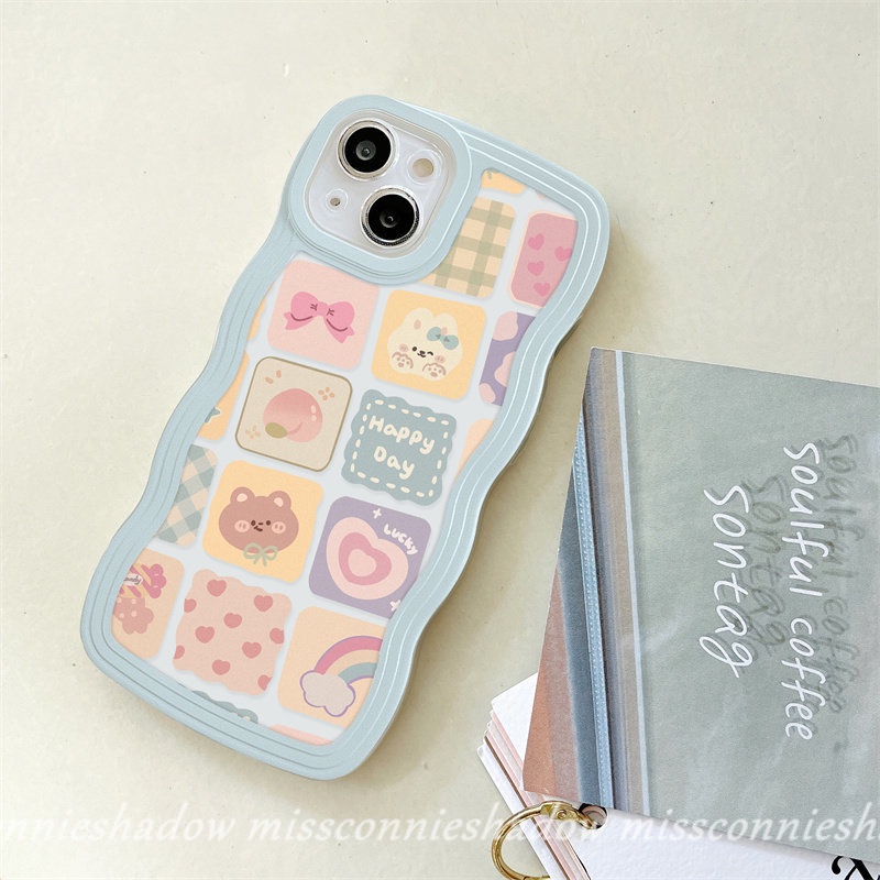 Soft Case Desain Kartun Beruang Hati Pelangi Untuk iPhone 11 14 12 13 Pro Max XR 6 6s 7 8 Plus 14 Plus X XS Max SE 2020