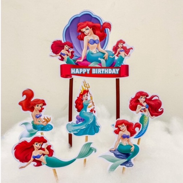 TOPPER ARIEL / CAKE TOPPER PRINCESS ARIEL MERMAID / TOPPER KUE ARIEL PRINCESS MERMAID / HIASAN KUE P