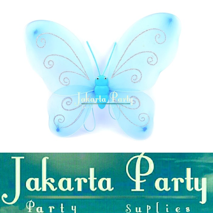Set Mahkota Peri Biru / Sayap Kupu-Kupu / Sayap Peri /Fairy Crown Set