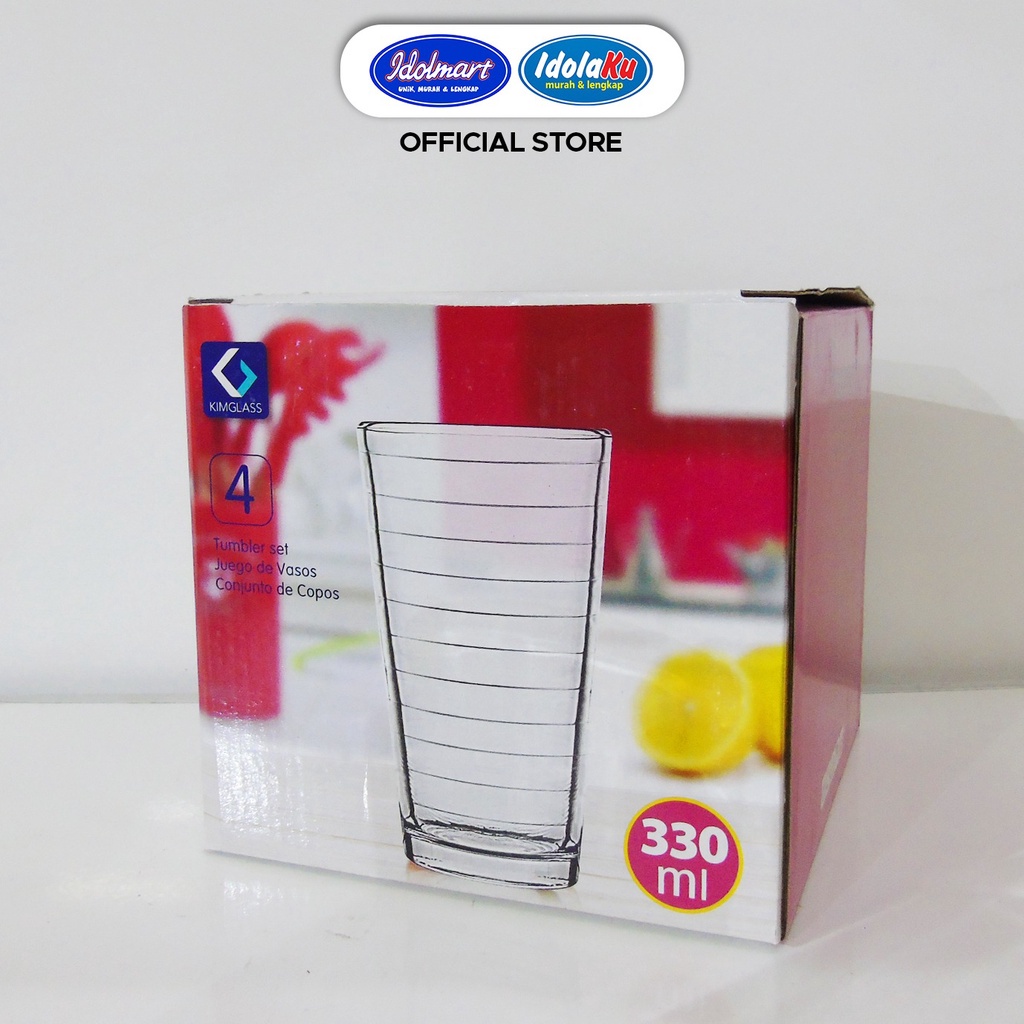 IDOLAKU Kimglass Glass Cup Franklin Isi 4 pcs Gelas Kaca Franklin gelas kado