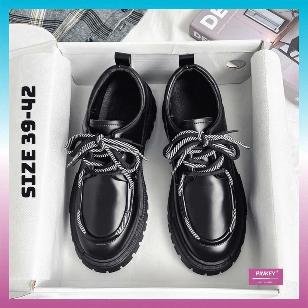 ✅PINKEY P108 Sepatu Wanita Docmart Hitam Sepatu Oxford Wanita Import Premium Quality Terlaris