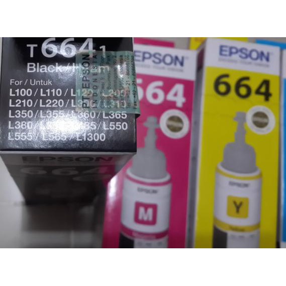 Tinta asli epson T 664/tinta ori L310/L380/L 385/L485/ - Hitam