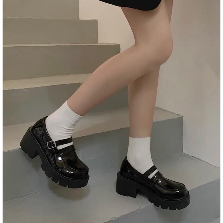 AVANCEID 1975 Heels Sepatu Sneakers Wanita Kerja Docmart Hitam Import