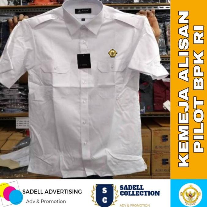 Gn825 Kemeja Pdh Alisan Bpk Ri Pilot Seragam Putih Lengan Pendek Pria Storefira1