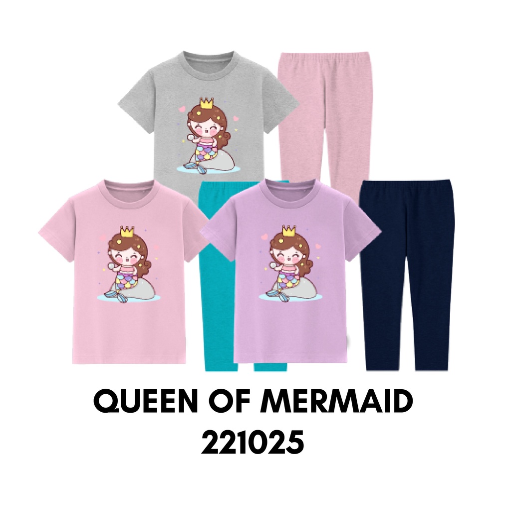 Baju Tidur Piyama Anak Mermaid Cute Usia 2 Sampai 8 Tahun Bahan Katun Combed 30s