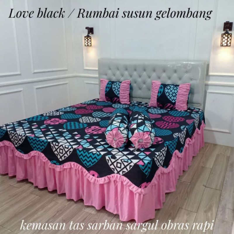 Sprei Rumbai Gelombang ukuran 180x200x20 || Sprei Rumbai || Sprei Susun