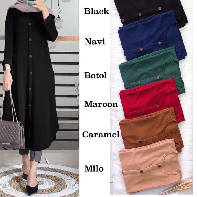 SABELA Tunik - Tunik Milano Premium LD100 / Long Tunik / Saku Kiri&Kanan / R.3 - 189-5312