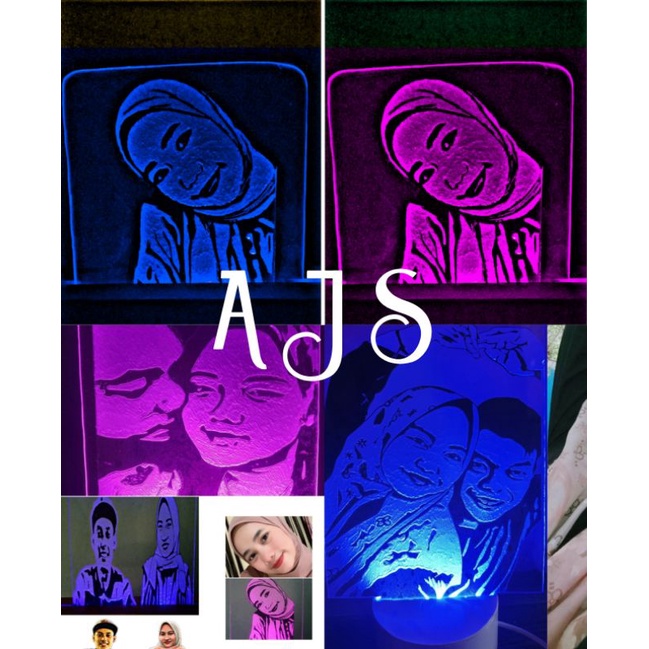Lampu Akrilik Costum Foto /  Lampu Akrilik Hias /  Lampu Tidur /  Lampu Akrilik LED