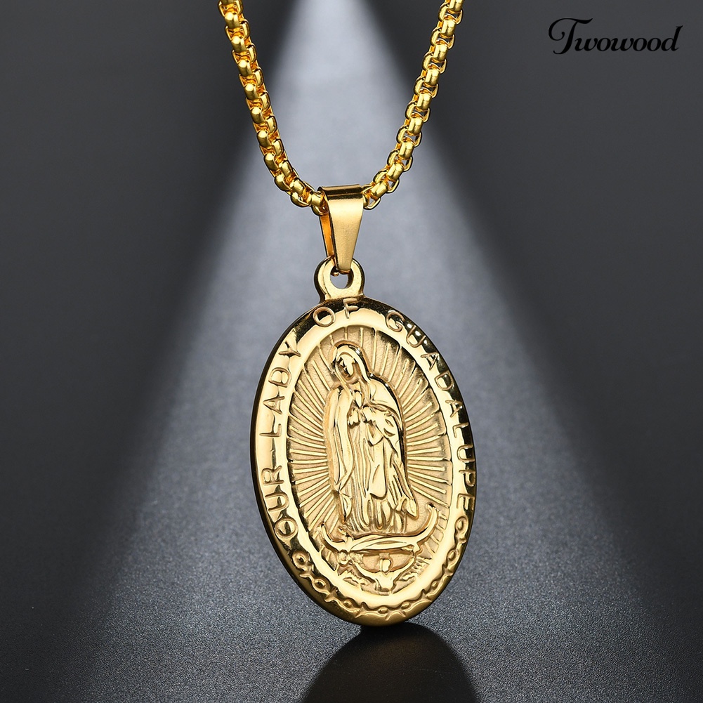 Kalung Dengan Liontin Bentuk Virgin Mary Guadalupe Untuk Hadiah