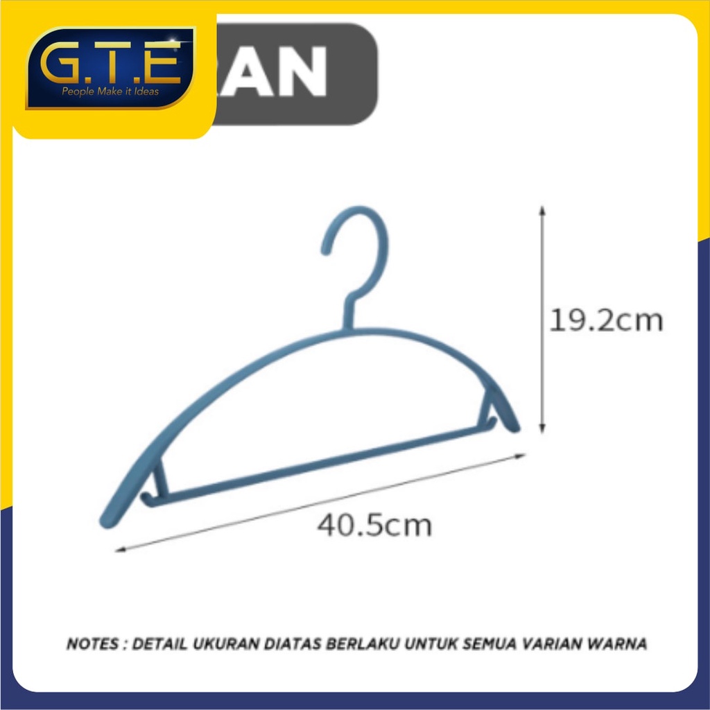 GTE | GANTUNGAN BAJU HANGER PLASTIK | PLASTIC HANGER PAKAIAN LAUNDRY ANTI SLIP WARNA | CLOTH HANGER