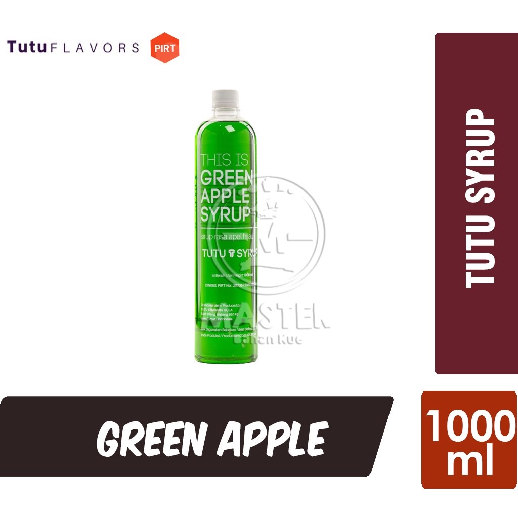 

Tutu Green Apple Syrup / Sirup Apel Hijau [Botol Plastik 1000ml]