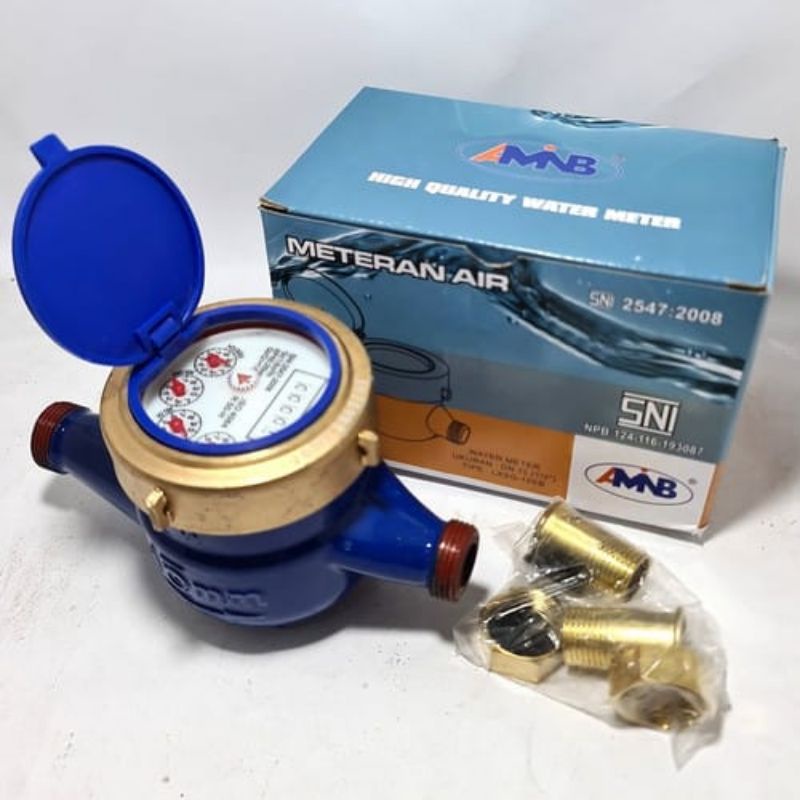 METERAN AIR DRAT KUNINGAN BODY BESI MEREK AMNB 1/2&quot;