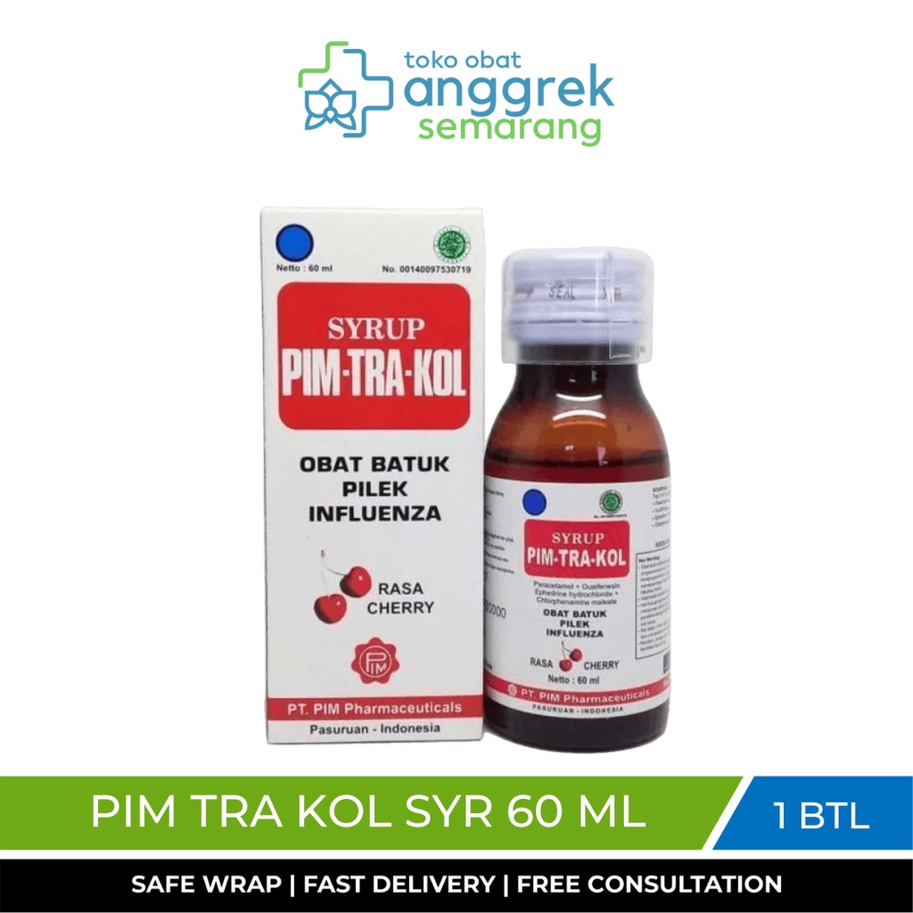 Jual Pimtrakol Cherry Sirup 60ml (per Botol)/Obat Batuk/Obat Pilek/Obat