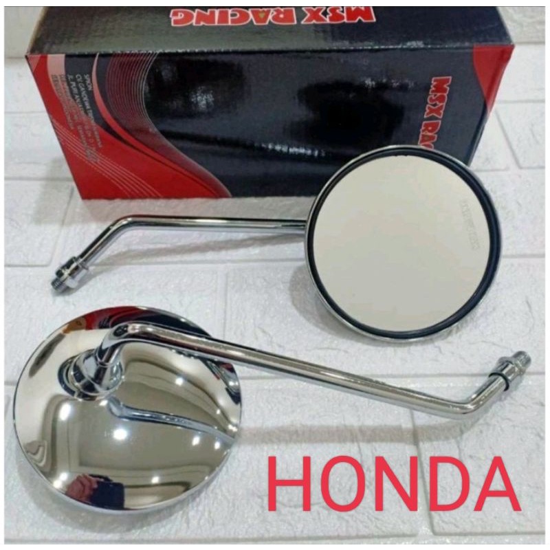Spion Vespa Crome Bingkai panjang Drat Honda/Yamaha full censi universal Honda/yamaha