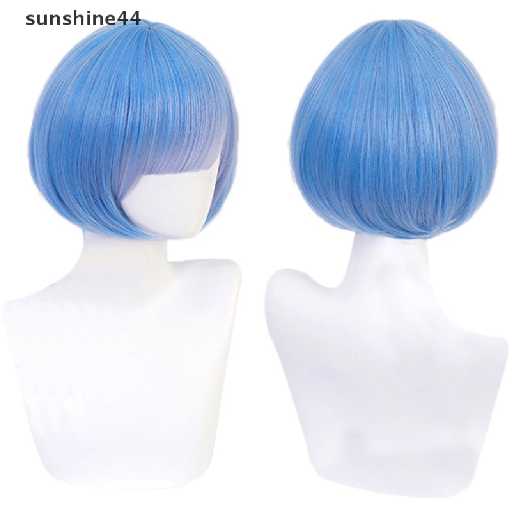 Sunshine Wig / Rambut Palsu Karakter Kartun Anime Maid Warna Biru Untuk Cosplay