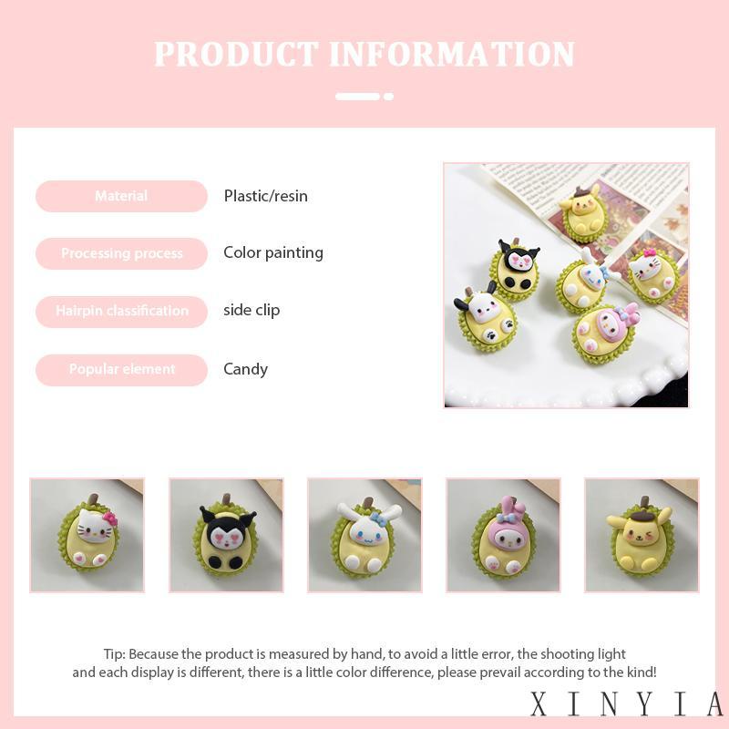 【Bayar di tempat】Klip Rambut Anak Jepit Rambut Mini Bentuk Kartun Hello Kitty Bahan Resin Untuk Anak Perempuann