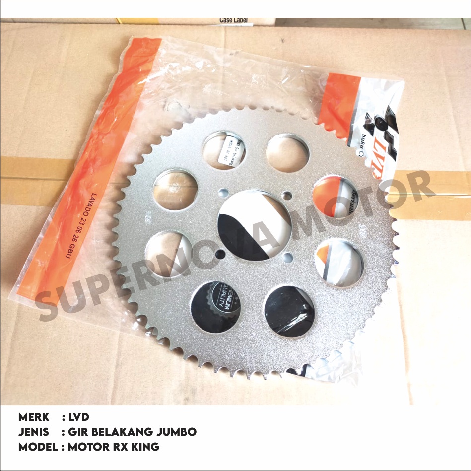 GIR BELAKANG SILVER RX KING JUMBO 55T 60T GIR BELAKANG MOTOR RX KING SILVER MODEL SSS LVD