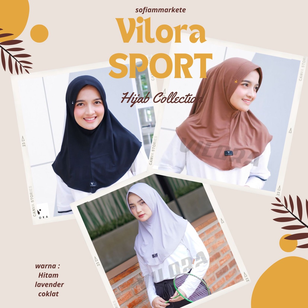 ✔️sofiammarkete ✔️Hijab virall VILORA SPORT VOLI KERUDUNG JILBAB BERGO JERSEY PREMIUM
