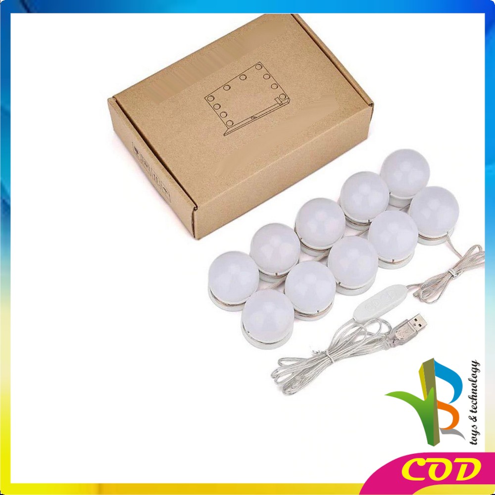 RB-K2 Lampu Led Meja Rias Make Up | Lampu Kaca Rias Vanity Mirror Light ( 10 Bohlam )