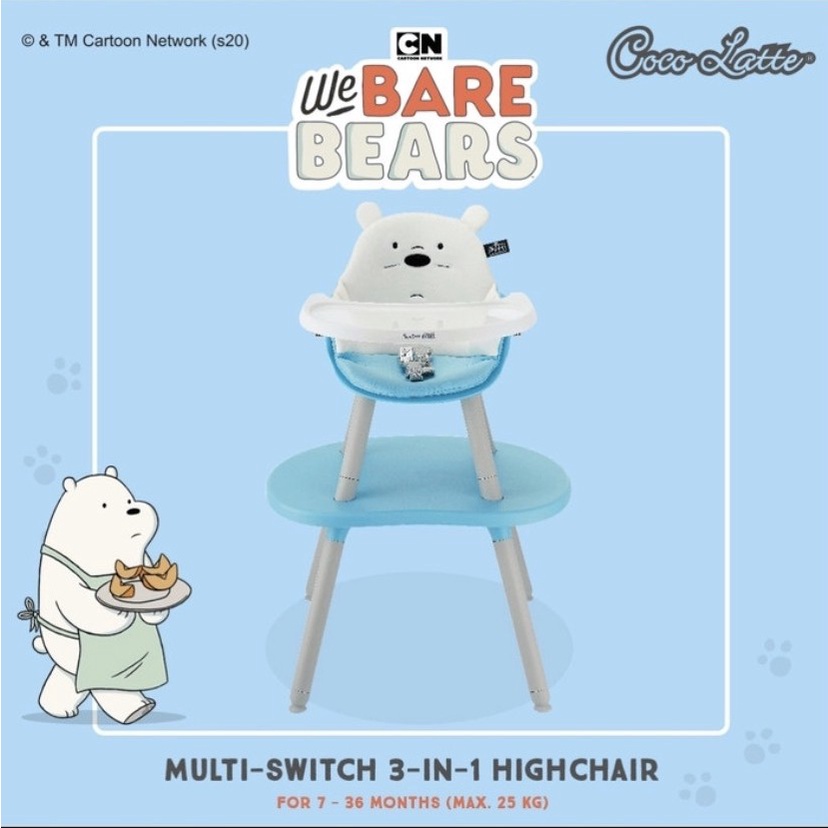 MultiSwitch 3in1 WBB X We Bare Bears / Cocolatte CL 2316 6in1 Multi Switch 2.0 Highchair / 10in1 Multi Switch Highchair