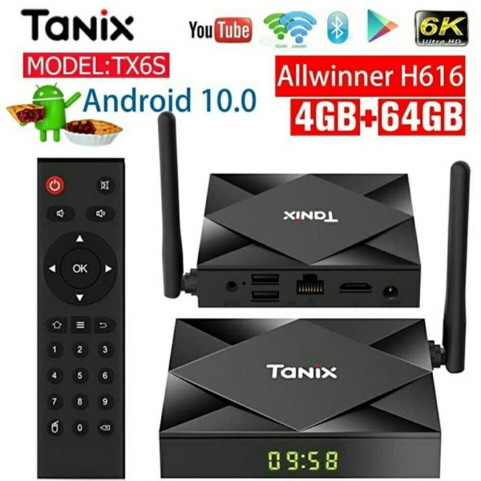 Produk Terbaru Android Tv Box Tanix Tx6S 4Gb/64Gb Allwinner New Android 10
