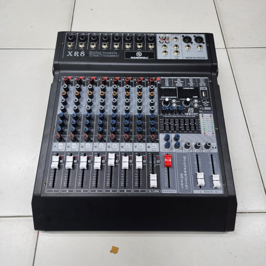 Mixer Audio Hardwell Xr8 Original Usb Mp3 Mixing Xr 8 Channel