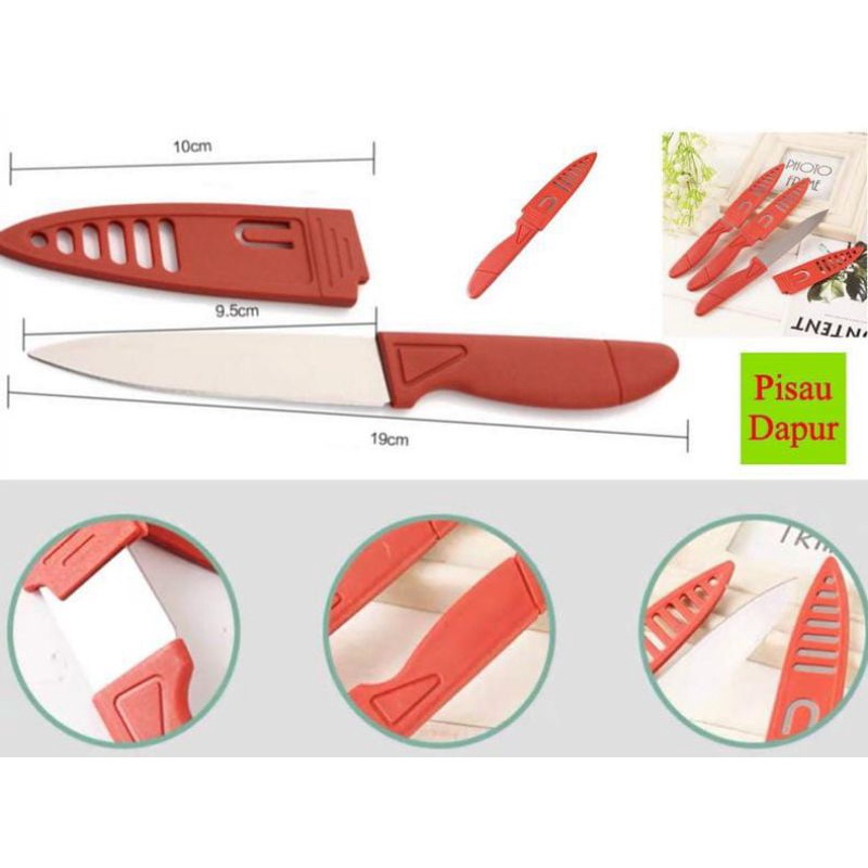 PISAU KUPAS BUAH DAN SAYUR PISAU KECIL PISAU DAPUR STAINLESS SARUNG SERBAGUNA PISAU MURAH