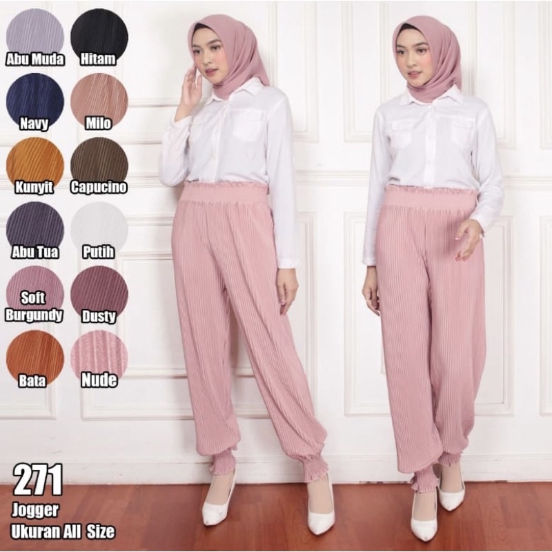 Celana joger plisket | Joger All Size | celana joger | Joger fashion | Celana wanita