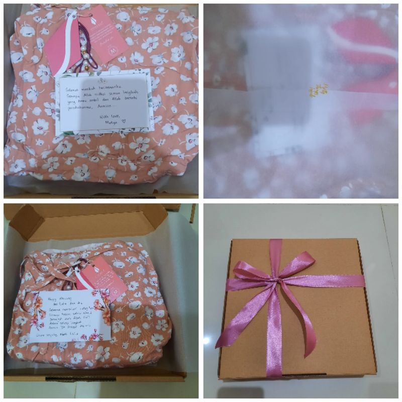 

PACKING KADO (BOX, PITA, DAN KARTU UCAPAN) BISA REQUEST UCAPAN