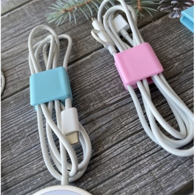 1pc Klip Organizer Kabel Data / Charger / Earphone Portable Warna Acak Untuk Rumah / Kantor / Travel